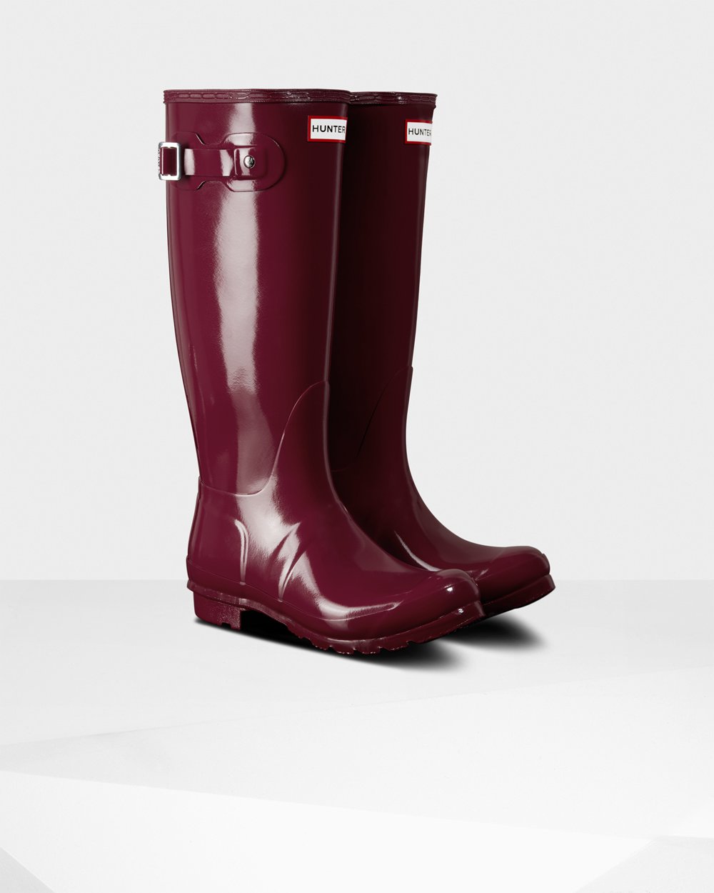 Botas de Lluvia Altas Hunter Mujer - Original Gloss - Rojos - WYAJVDX-47